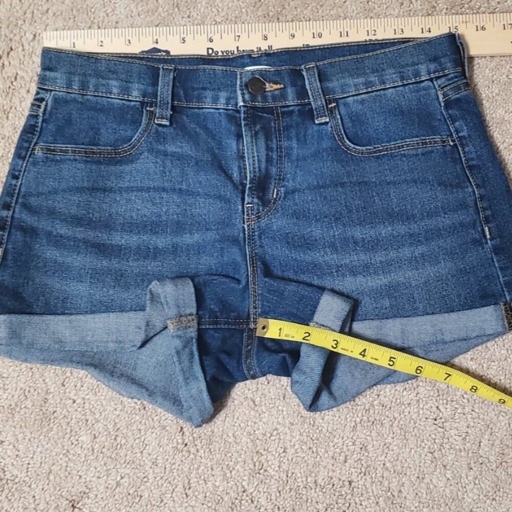 Old Navy Cuffed Mini Denim Jean Shorts Size 2 Dark Wash 3 inch inseam - Picture 3 of 5